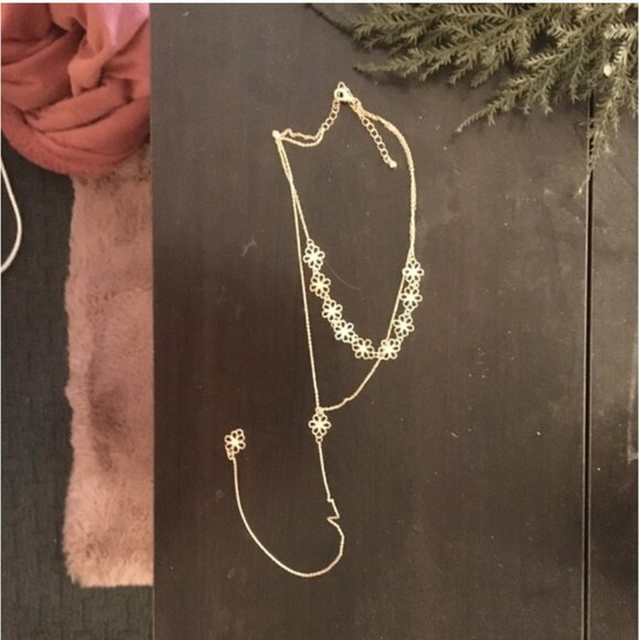 ⭐️❤️ FREE Double Chain Boho Flower Threader Hipster Hippie Art Deco Farm Peasant - Picture 7 of 8